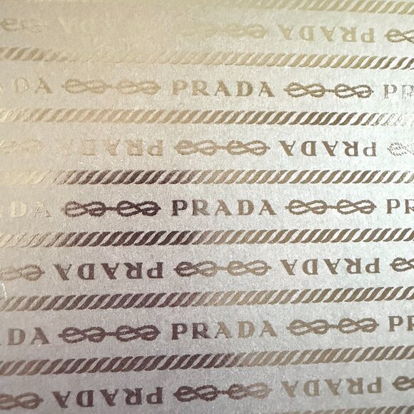 Authentic Prada Gift Box w/ Ribbon & Tissue Paper | White Prada Storage Box - Picture 4 of 4